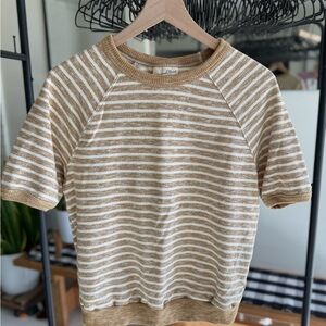 Striped Short Sleeve Sweatshirt size M